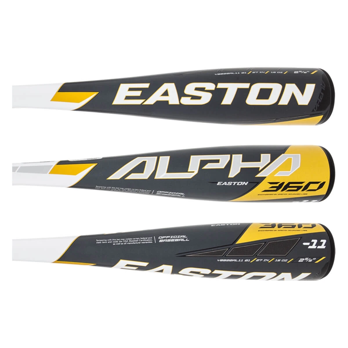 Promo ❤️ Easton Alpha 360 -11 USA Baseball Bat: YBB20AL11 Black, Yellow ❤️ 4 Promo ❤️ Easton Alpha 360 -11 USA Baseball Bat: YBB20AL11 Black, Yellow ❤️ - Image 2