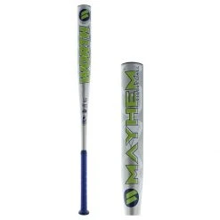 Flash Sale 🧨 Worth Mayhem Alloy Dual Stamp Slow Pitch Softball Bat: WM20AA Green, Blue, Silver ⌛