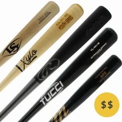 Deals 🔥 JustBats Pick Your Pack - Youth Wood 2-Pack - Gold Brown, Black, Natural, Maroon, Grey, Silver, White, Gold ⌛