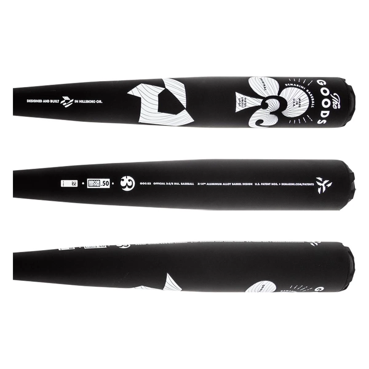 Outlet β€οΈ 2022 DeMarini The Goods ONE BBCOR Baseball Bat: WTDXGOC22 Black, Grey, White π 4 Outlet β€οΈ 2022 DeMarini The Goods ONE BBCOR Baseball Bat: WTDXGOC22 Black, Grey, White π - Image 2