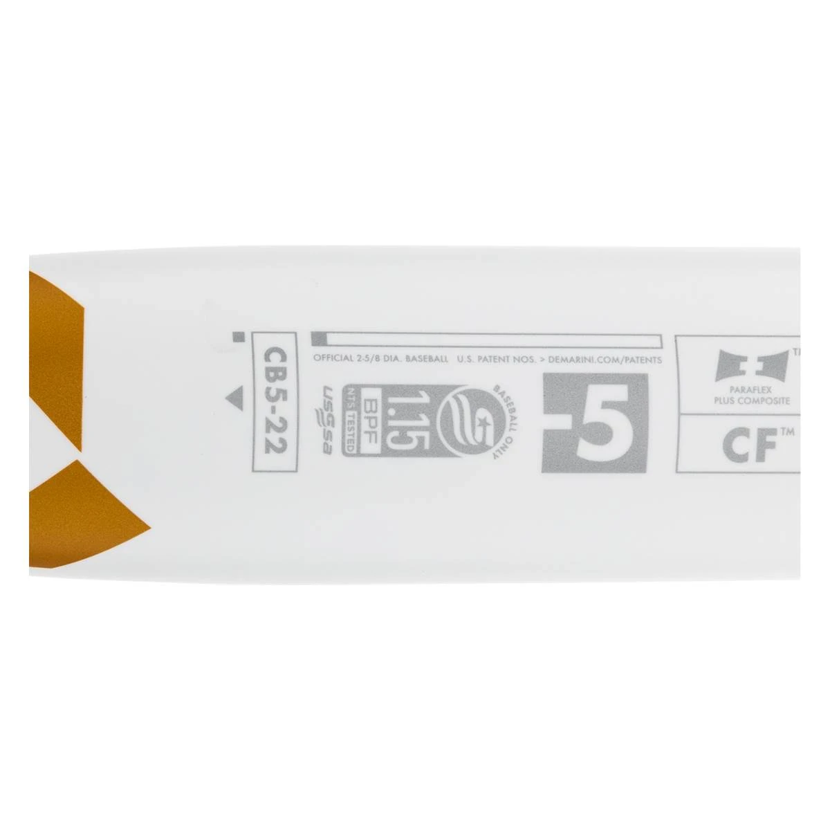 Discount π 2022 DeMarini CF -5 USSSA Baseball Bat: WTDXCB522 Black, Gold, White β 6 Discount π 2022 DeMarini CF -5 USSSA Baseball Bat: WTDXCB522 Black, Gold, White β - Image 4