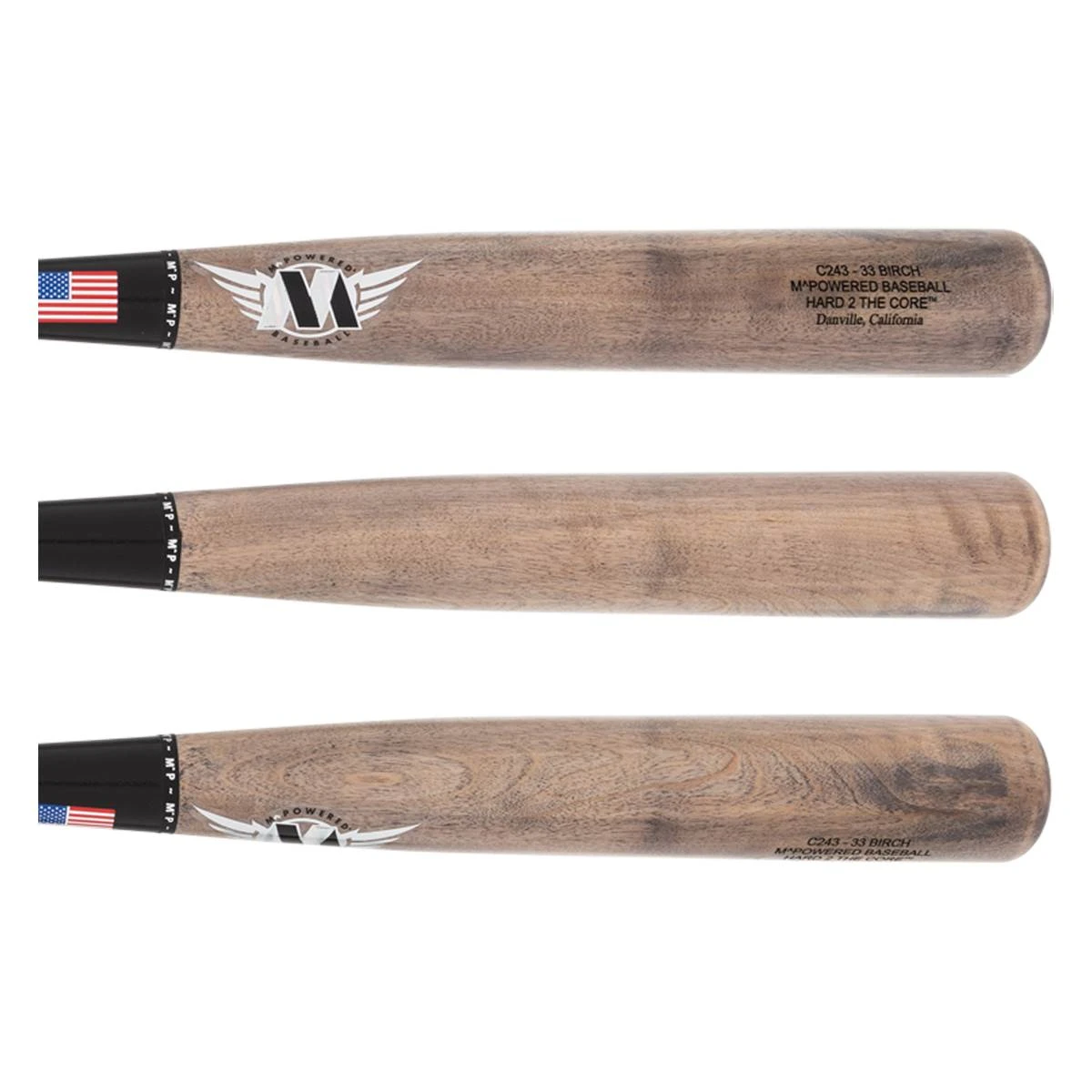 Discount 🔥 M^Powered H2TC™ Pro Birch Wood Baseball Bat: H2TC243B Black, Grey ❤️ 4 Discount 🔥 M^Powered H2TC™ Pro Birch Wood Baseball Bat: H2TC243B Black, Grey ❤️ - Image 2