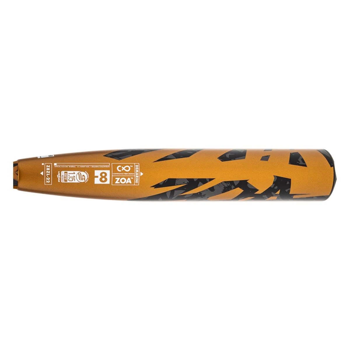 Budget βοΈ 2022 DeMarini Zoa -8 USSSA Baseball Bat: WTDXZ8Z22 Gold, Grey, Black 𧨠5 Budget βοΈ 2022 DeMarini Zoa -8 USSSA Baseball Bat: WTDXZ8Z22 Gold, Grey, Black 𧨠- Image 3