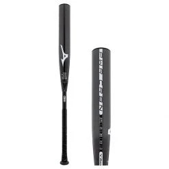 Hot Sale ⌛ 2022 Mizuno PWR CRBN BBCOR Baseball Bat: B22-PWR CRBN Black, Grey ⭐