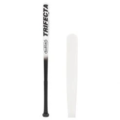 Discount 👍 BamBooBat Trifecta Wood Slow Pitch Softball Bat: TRI-HBBW Black, White 🧨