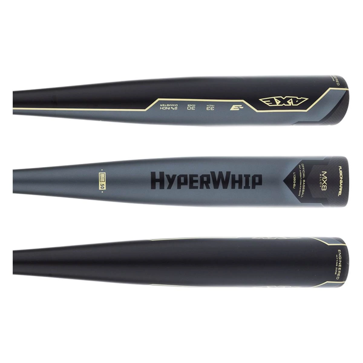 Flash Sale ✨ Axe HyperWhip Fusion Power Handle BBCOR Baseball Bat: L138G-BJ Black, Gold, Grey ❤️ 4 Flash Sale ✨ Axe HyperWhip Fusion Power Handle BBCOR Baseball Bat: L138G-BJ Black, Gold, Grey ❤️ - Image 2